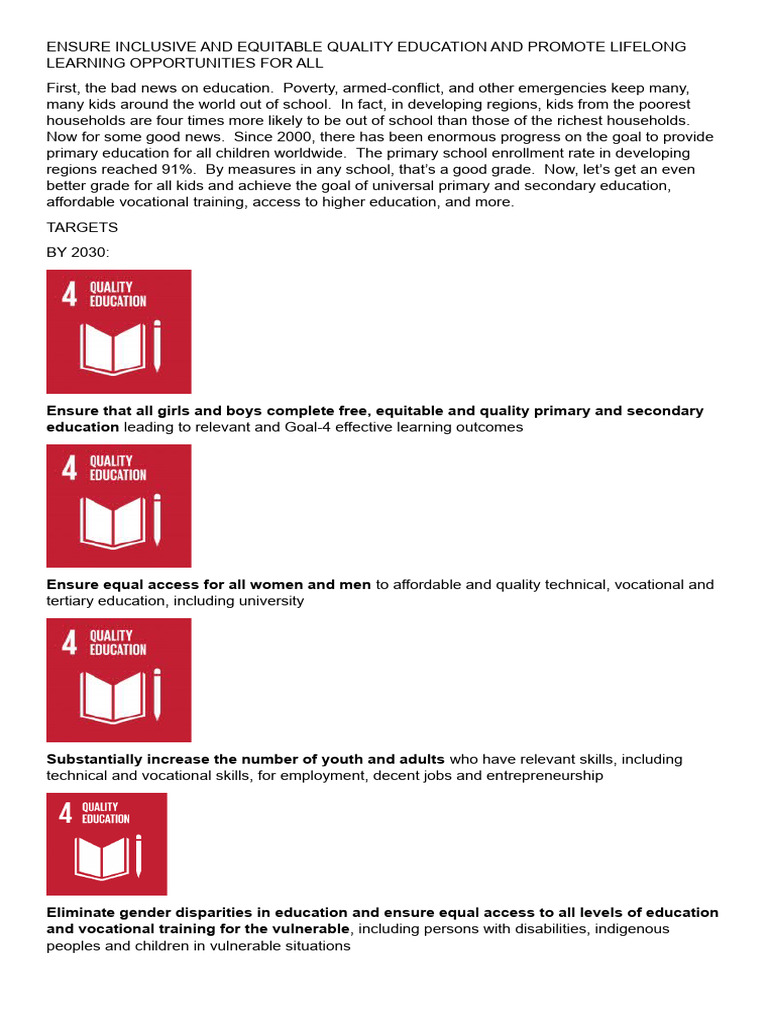 SDG 4 | PDF | Social Science