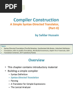 Lecture#6 - Chap#2 (Syntax Directed Translator (Part-II) )