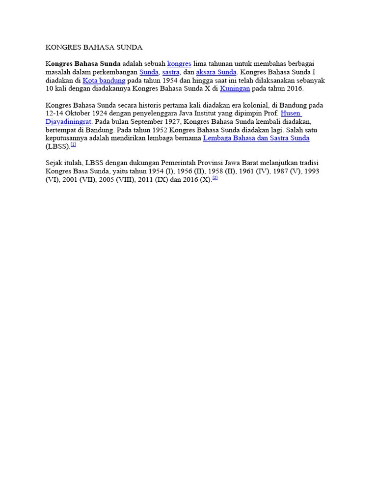 Kongres Bahasa Sunda | PDF