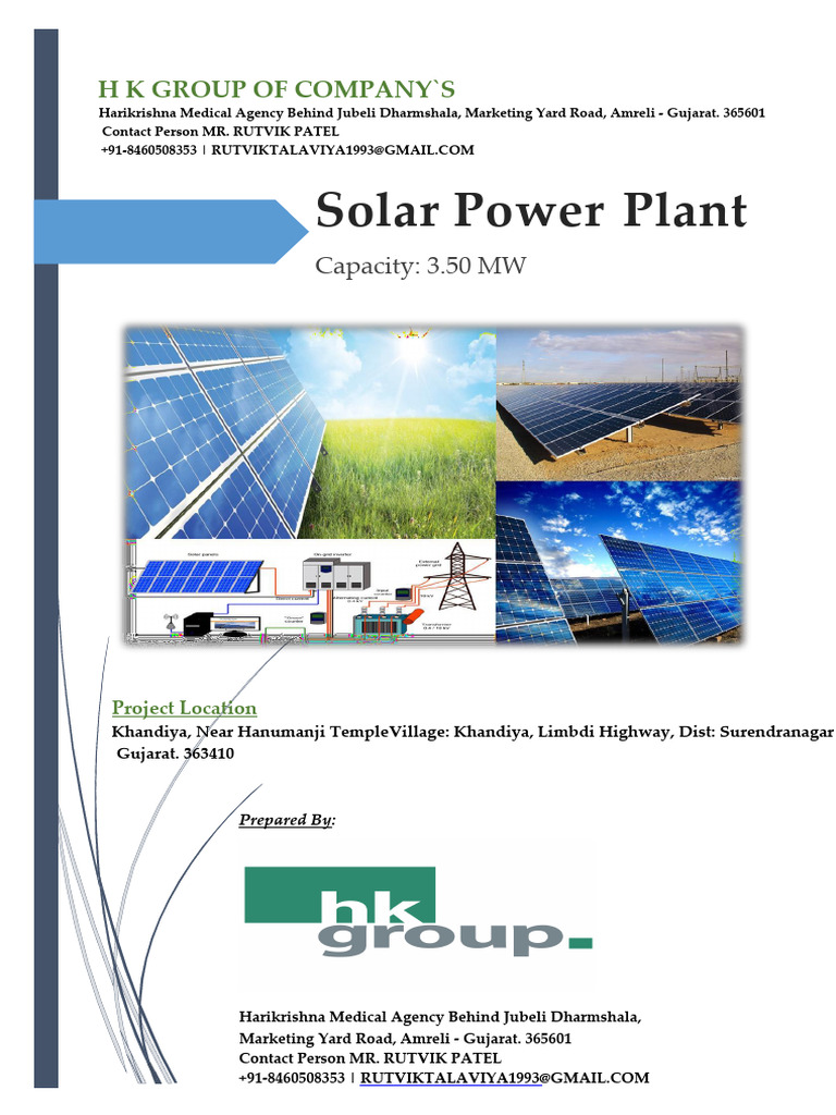 Solar Power Plant Project Overview | PDF | Solar Power | Renewable Energy