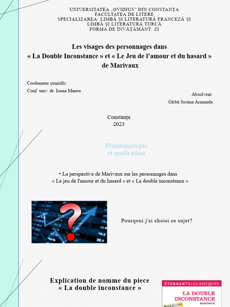 Analyse des personnages chez Marivaux | PDF | Pièces de théâtre