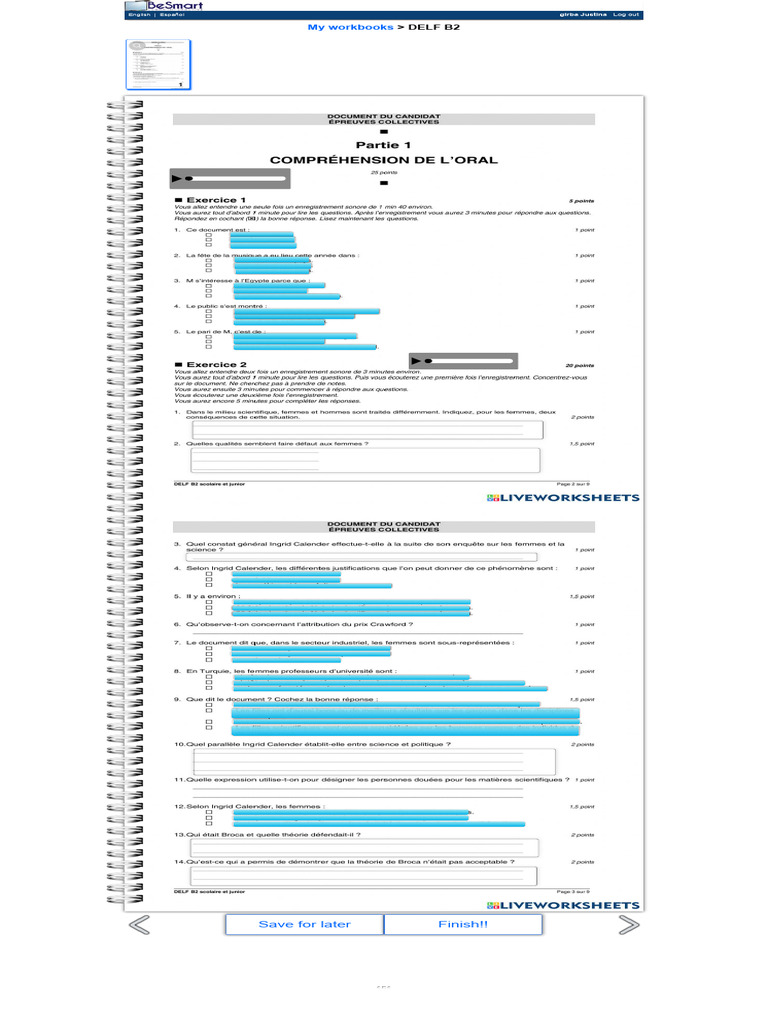 Student Workbooks on Liveworksheets | PDF