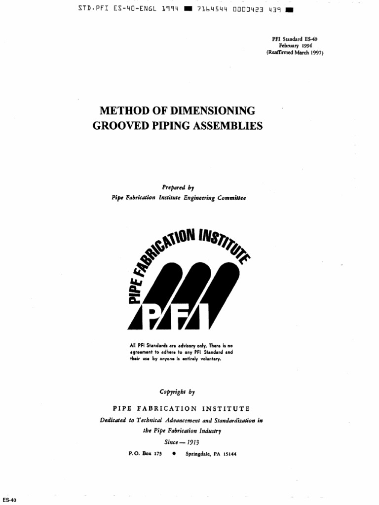 PFI ES 40 1994 R1997 Method of Dimensioning | PDF | Pipe (Fluid ...