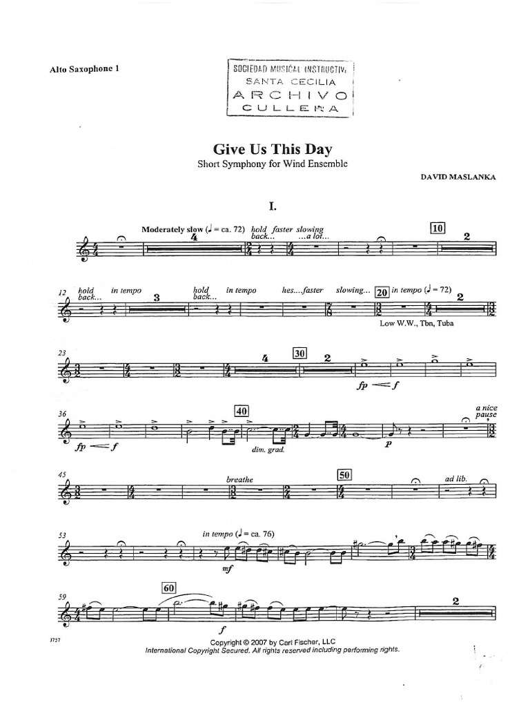 Give Us This Day Saxofón alto (1) PDF