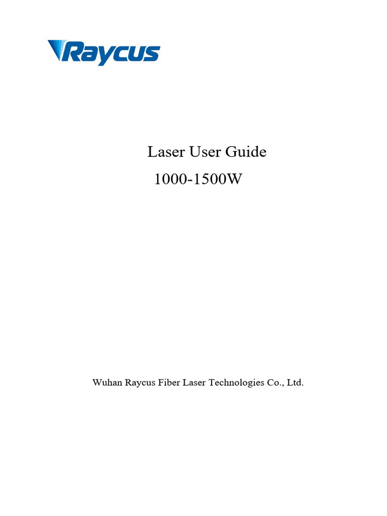 1000-1500W Hand-Held Laser User Guide | PDF | Laser | Optical Fiber