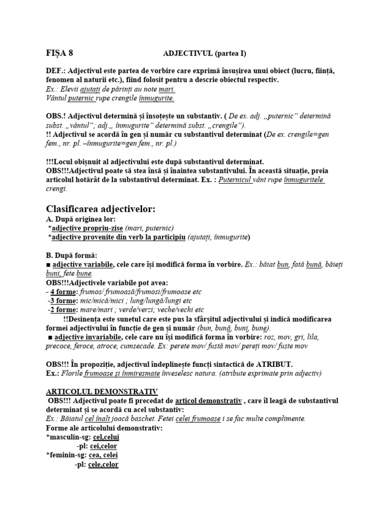 Adjectivul 1 Pdf