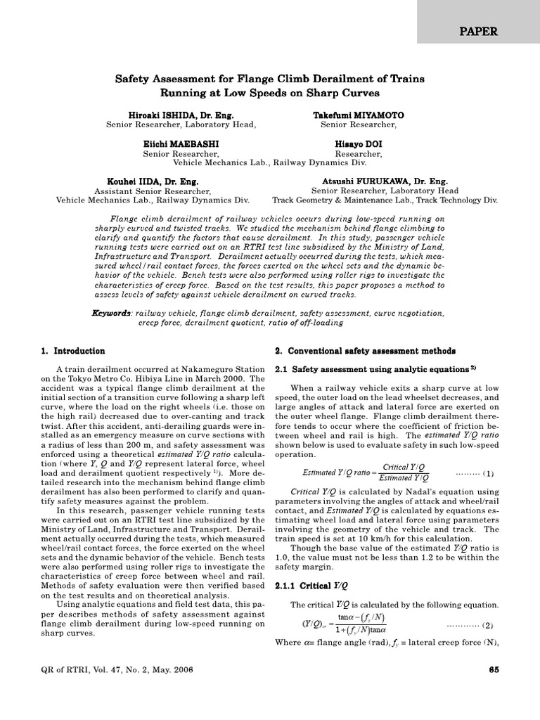 safety-assessment-for-flange-climb-derailment-of-train-running-at-low