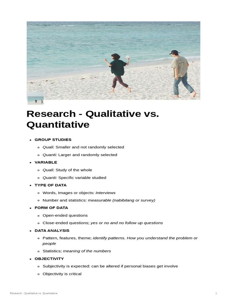 Research - Qualitative Vs Quantitative | PDF | Career & Growth | Computers