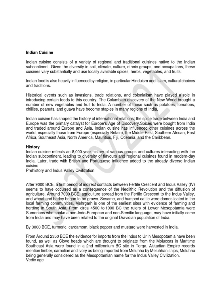 Indian Cuisine | PDF | Indian Cuisine | Foods