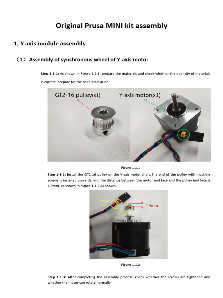 Prusa MINI Assembly Instructions | PDF | Screw | Manufactured Goods