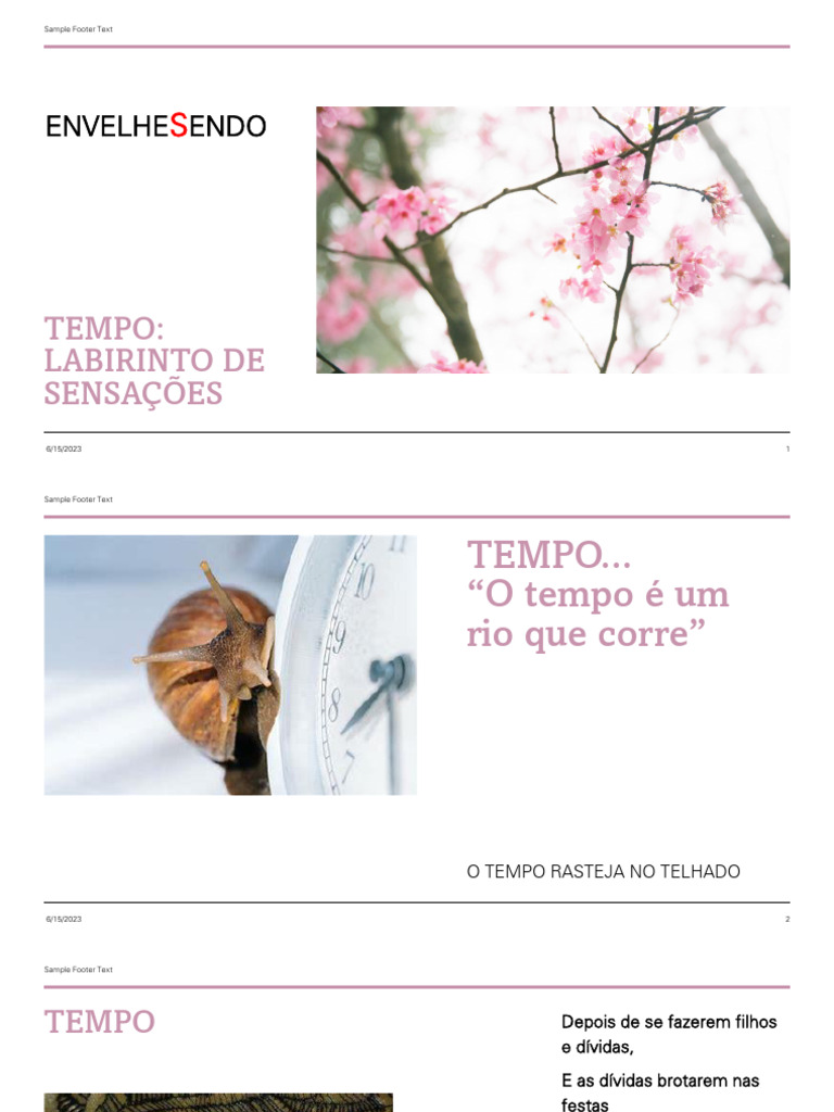 Reflexões sobre Tempo e Envelhecimento | PDF | Poesia