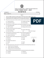 Grade 08 Science 2nd Term Test Paper 2019 English Medium - North Western Province