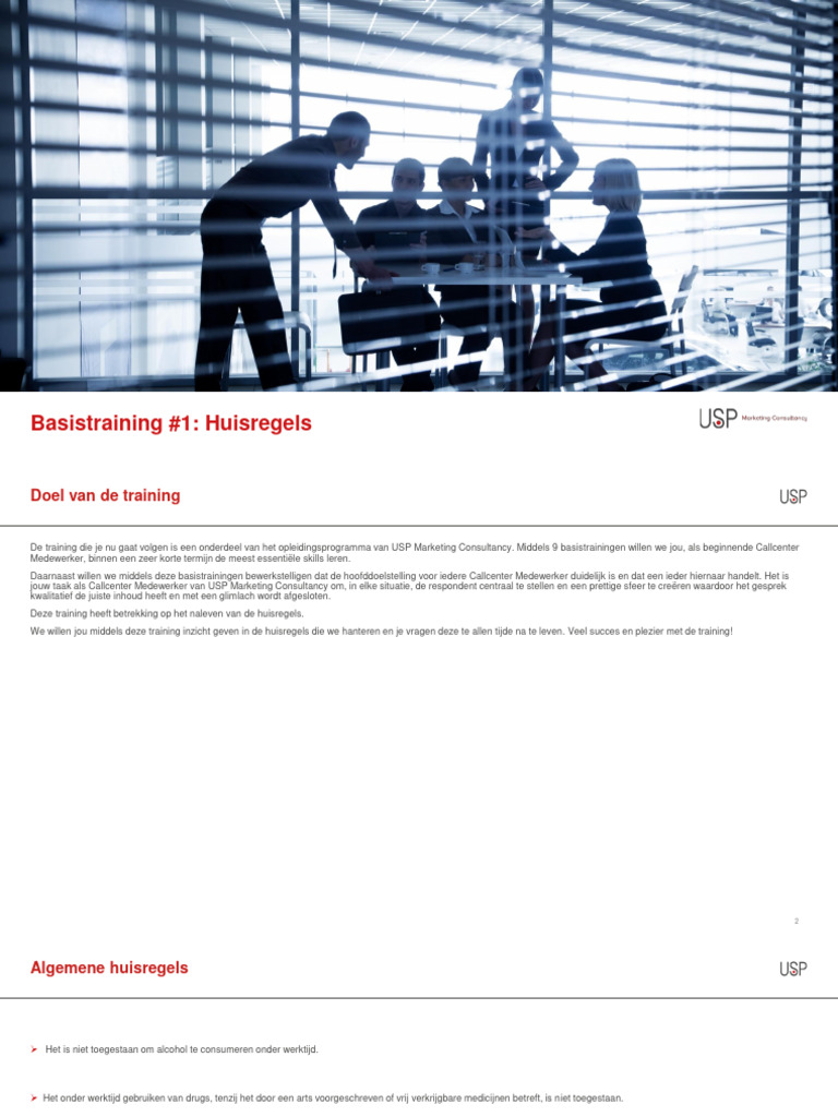 Huisregels voor Callcenter Medewerkers | PDF