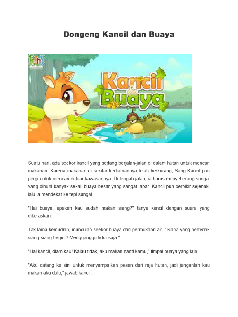 Dongeng Kancil Dan Buaya | PDF