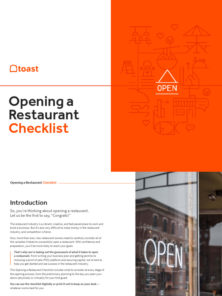 Opening A Restaurant Checklist PDF