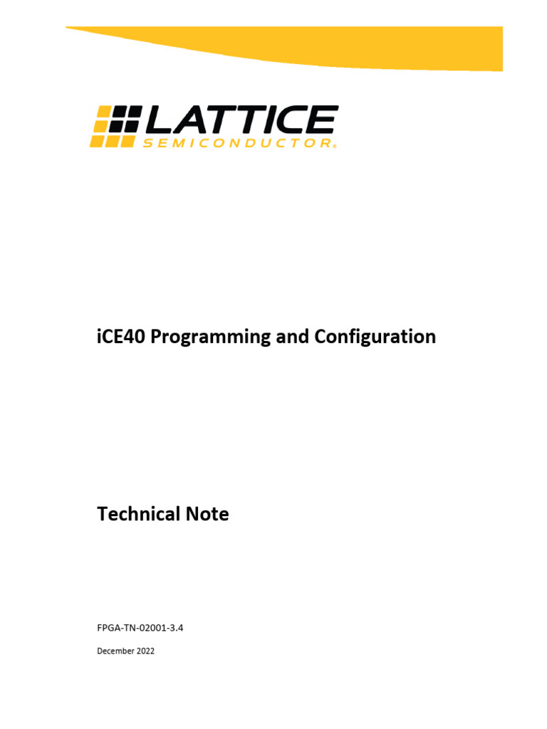 Fpga Tn 02001 3 4 Ice40 Programming Configuration Pdf Field