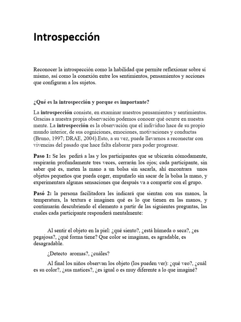 Importancia de la Introspección Personal | PDF | Observación ...
