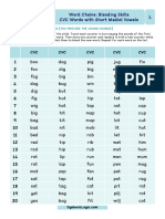 Word Chains - List 1 Blending CVC