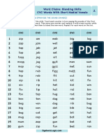 Word Chains - List 2 Blending CVC2