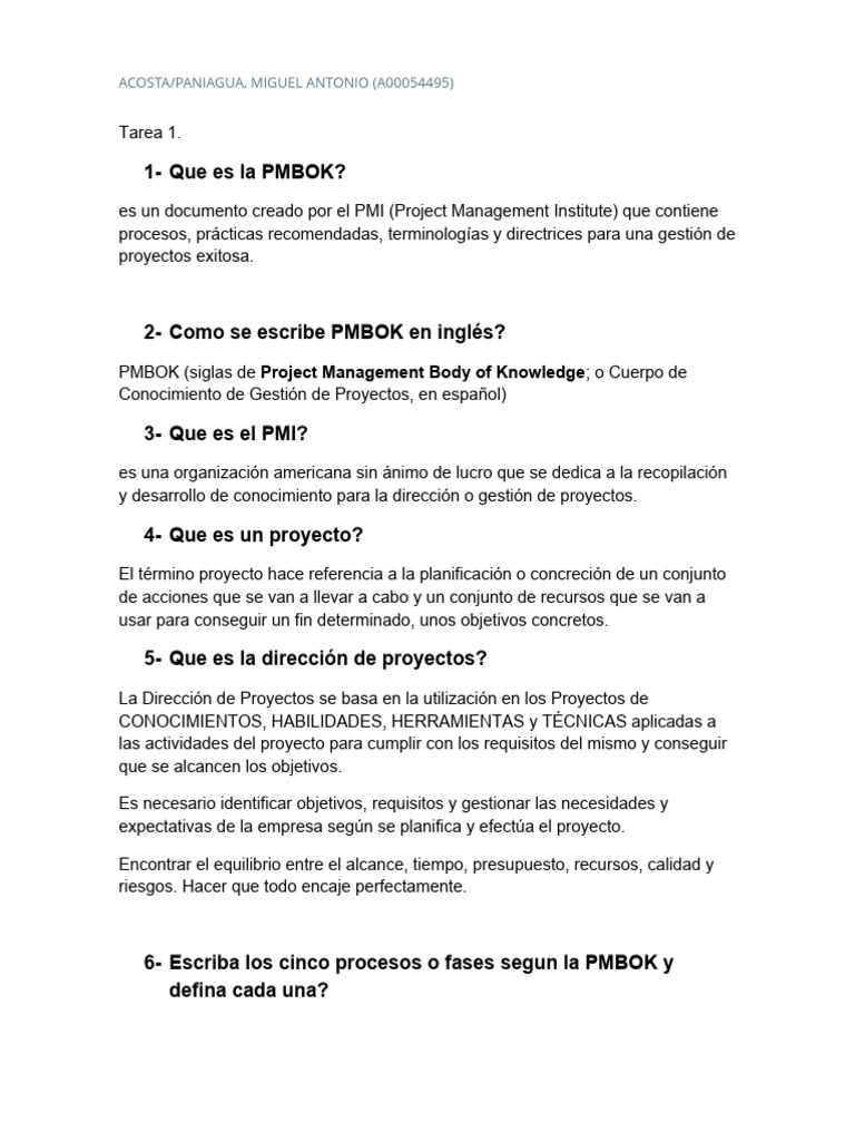Guía Completa sobre PMBOK y Proyectos | PDF | Gestión de proyectos ...