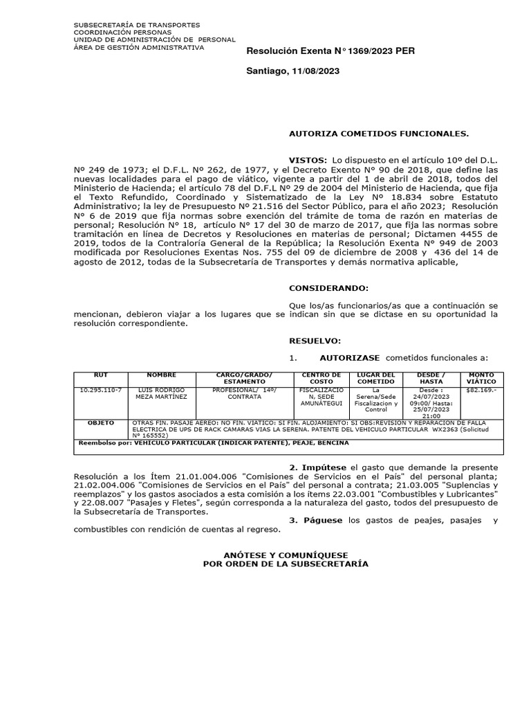 Rex 1369 23 | PDF | Gobierno | Gobernancia