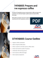 SITHFAB025 Prepare and Serve Espresso Coffee