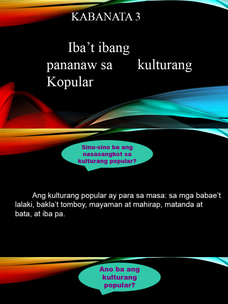 Pananaw Sa Kulturang Popular | PDF