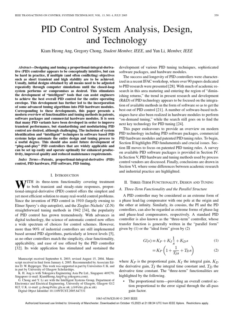 PID Control System Analysis Design and Technology | PDF | Control ...