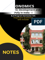 Economics Development and Poliy in India - I
