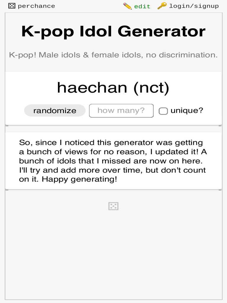 K-Pop Idol Generator Perchance | PDF