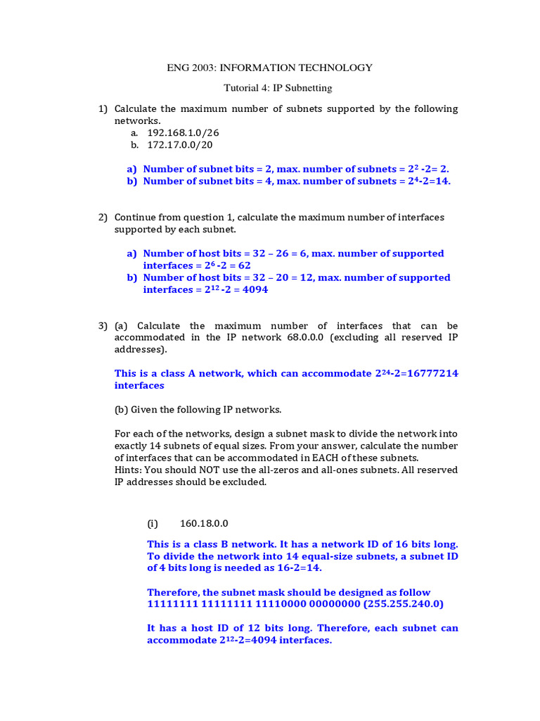 Tutorial 4 PDF Ip Address Domain Name System