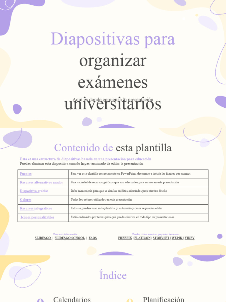 Table To Organize Exams