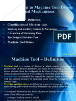 Lecture 3 Introduction To Machine Tool Drives and Mechanisms
