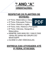 7ş Ano A - Semana de 04 - 05 A 08 - 05