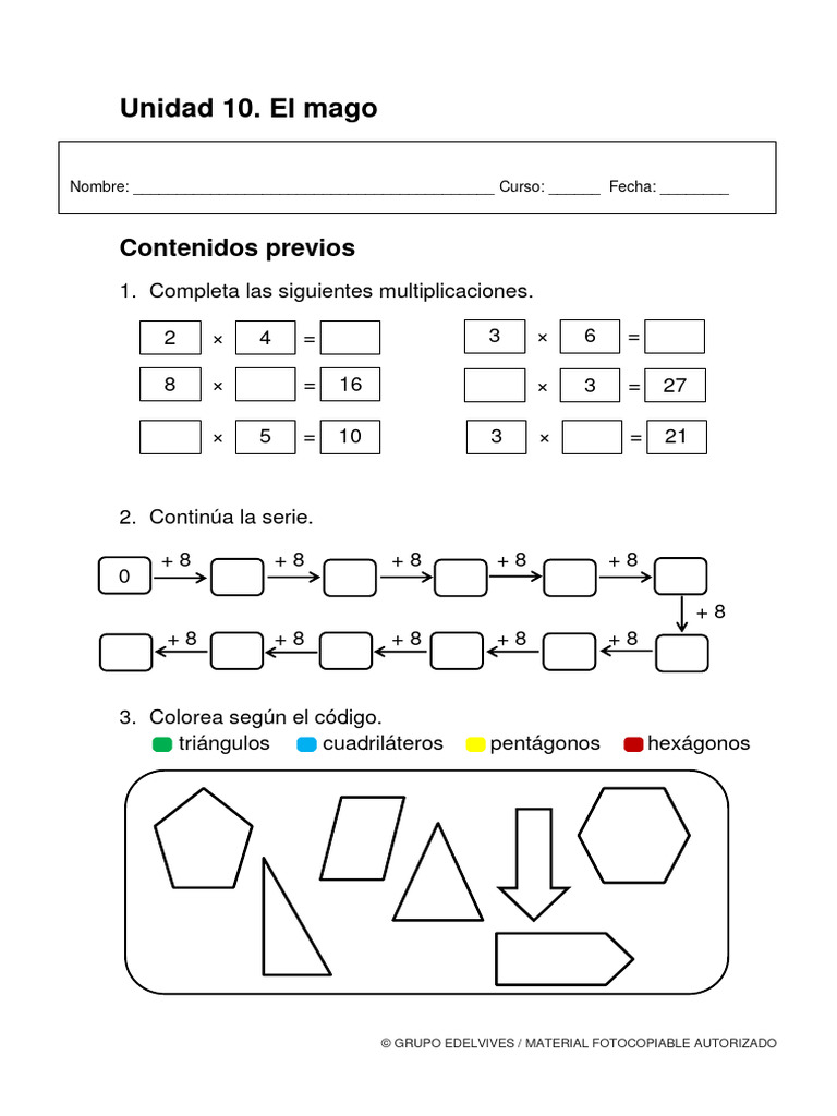 Ejercicios de Multiplicación para Primaria | PDF