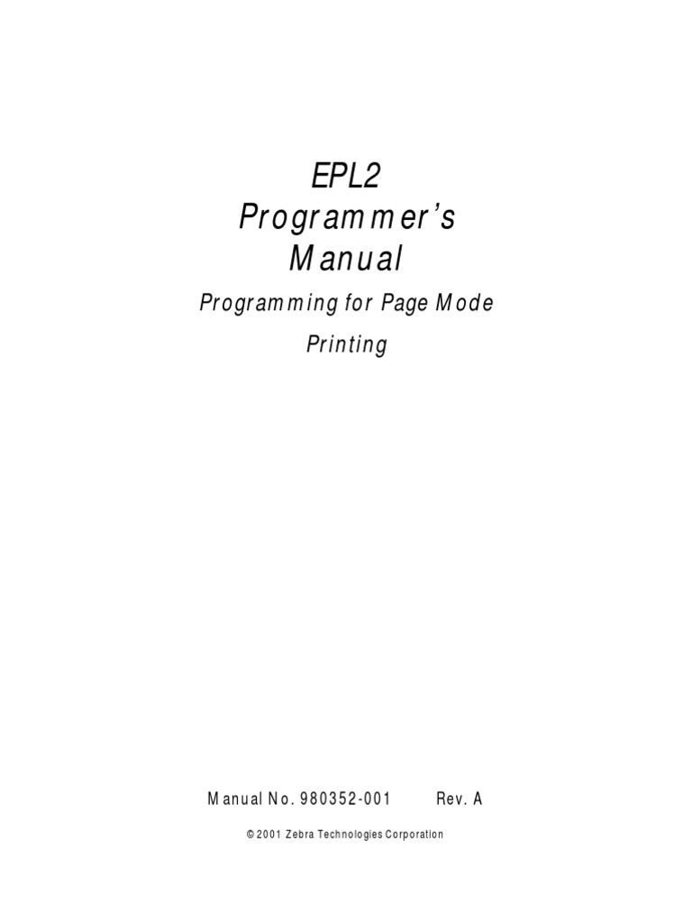 EPL2 Manual | PDF | Printer (Computing) | Barcode