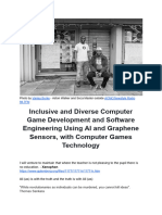 Inclusive and Diverse Computer Game Development and Software Engineering Using AI and Graphene Sensors, With Computer Games Technology
