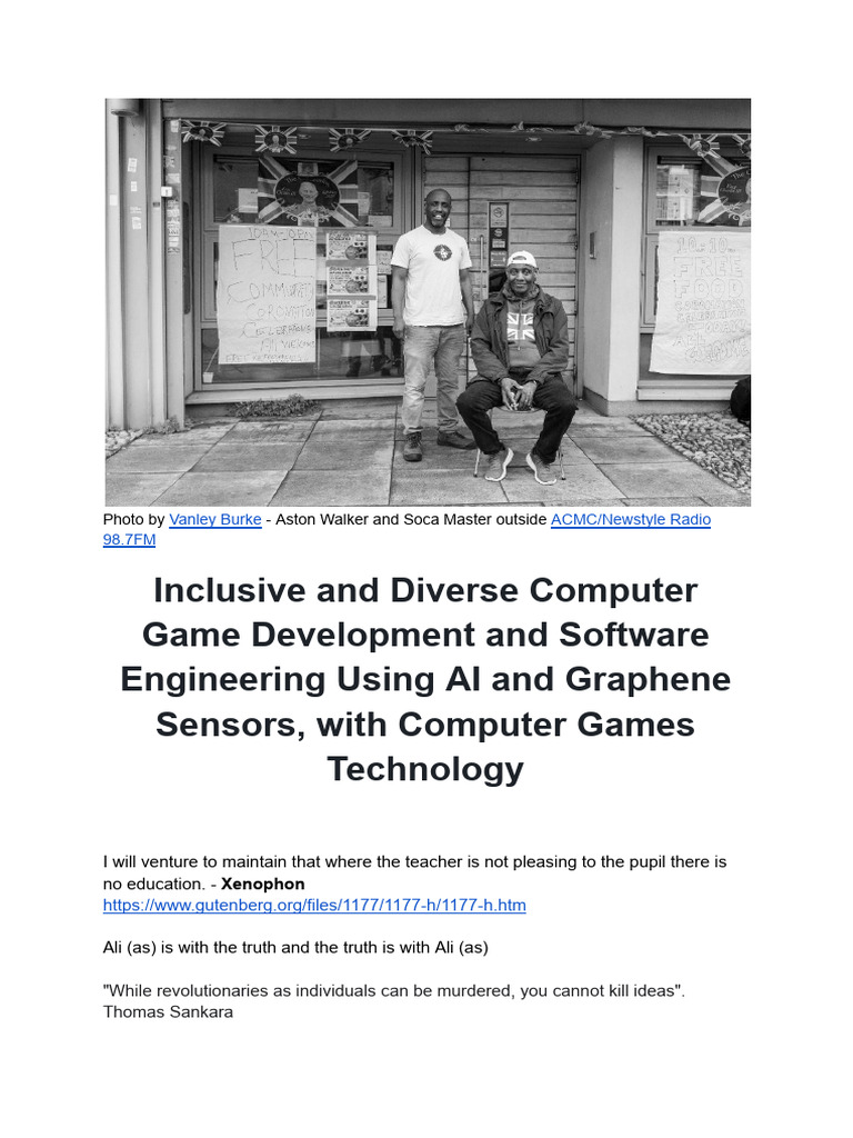 Inclusive and Diverse Computer Game Development and Software