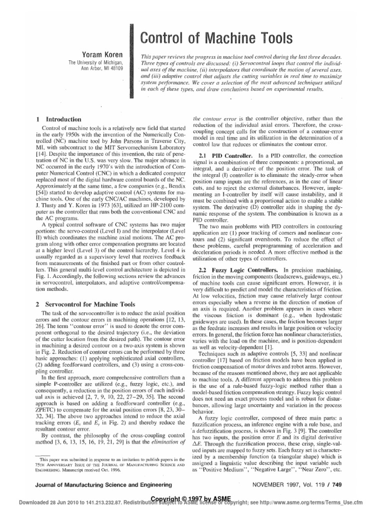 23 Control of Machine Tools | PDF | Control Theory | Machining