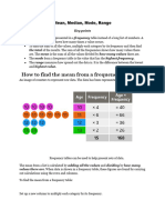 Alculating The Mean, Mode and Range From A Frequency Table