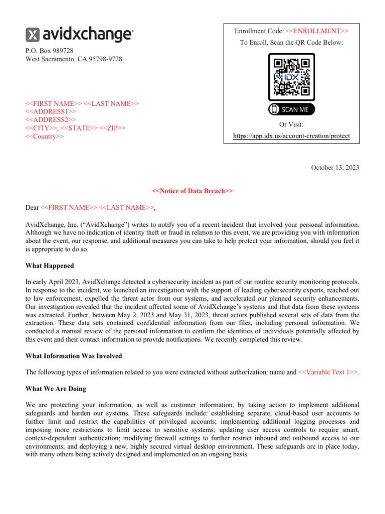 AvidXchange Notification Template | PDF