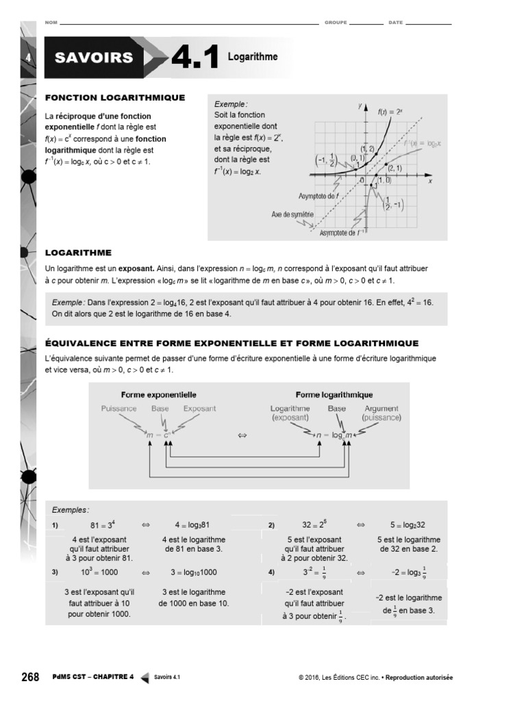Comprendre les Logarithmes et Équations | PDF | Logarithme | Fonction ...
