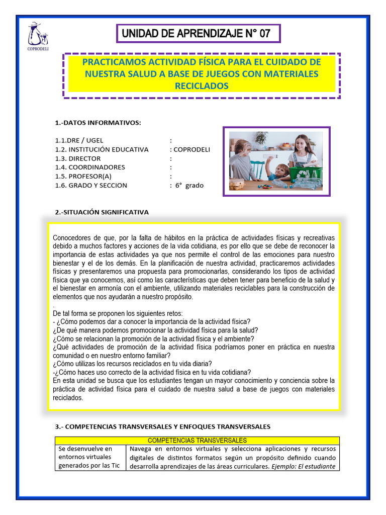 6to Grado Unidad de Aprendizaje #7 | PDF