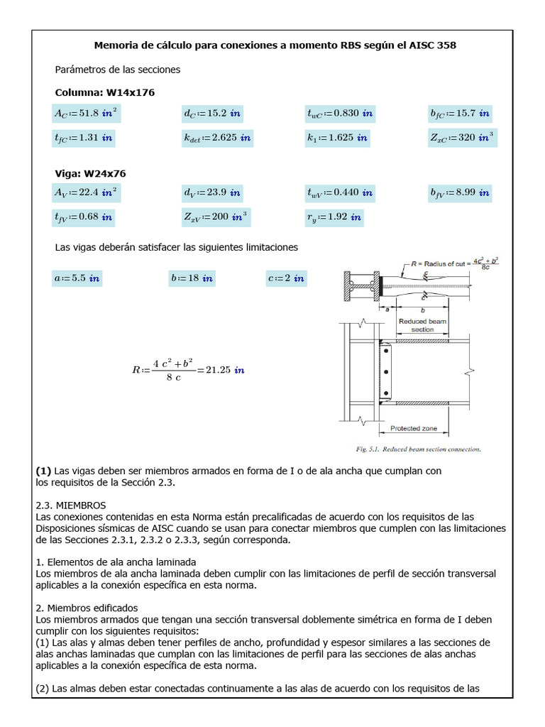 Diseño Conexión RBS 15062023 | PDF | Viga (Estructura) | Ingeniería ...