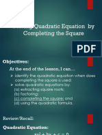 Lesson 2 3 Solving Quadratic Equation by Completing The Square