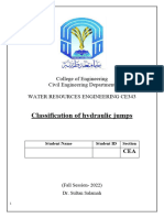 Classification of Hydraulic Jumps (Hamza Alhijali - 4102683)