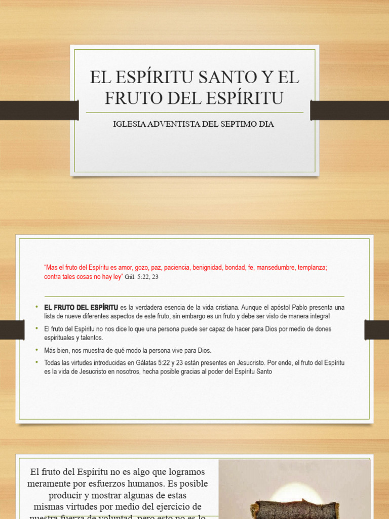 El Espíritu Santo y El Fruto Del Espíritu | PDF