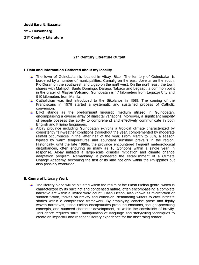 Flash Fiction Outline | PDF