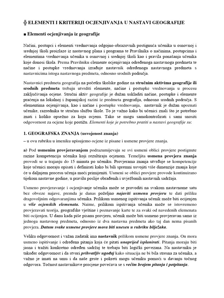 Krešimir Milošević-ELEMENTI I KRITERIJI OCJENJIVANJA IZ GEOGRAFIJE 2019 ...