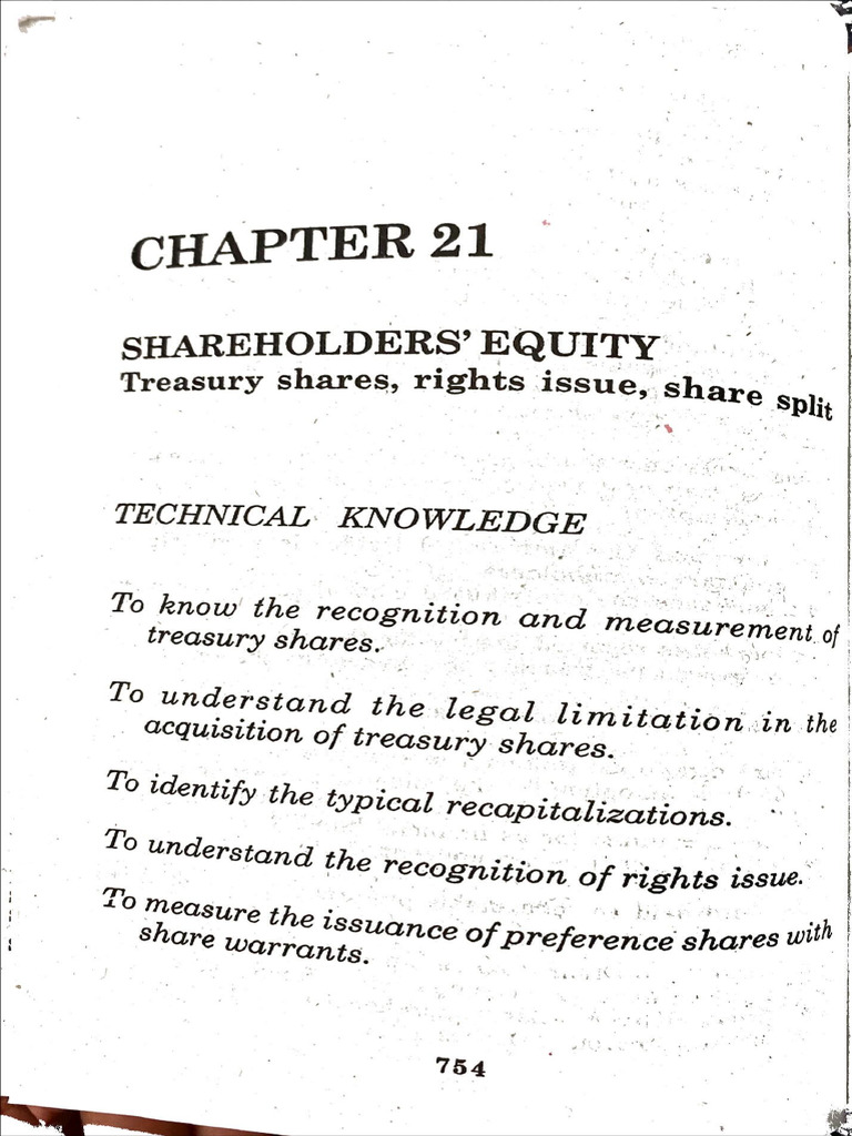 Chapter 21 Shareholders Equity Pdf